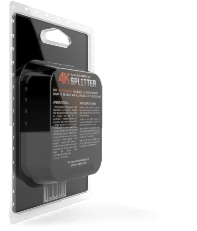 HDfury Splitter 4K UHD - Splitter HDMI de 1 entrada e 2 saídas